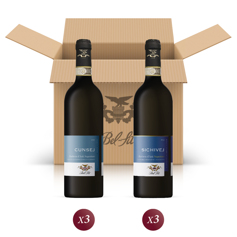 Riserva - confezione mista da 6 bottiglie per una degustazione di Barbera d'Asti Superiore - Bel Sit Winery